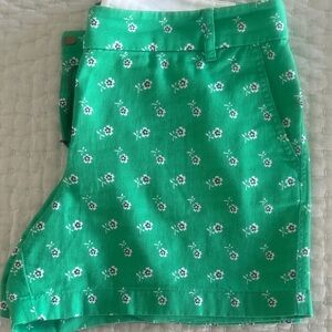J. Crew Green Floral 5" Jean Shorts